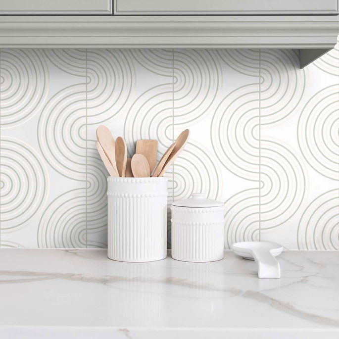 NextWall Peel &amp; Stick Zen Geo Lunar Rock &amp; Metallic Pearl Wallpaper image 4 of 4