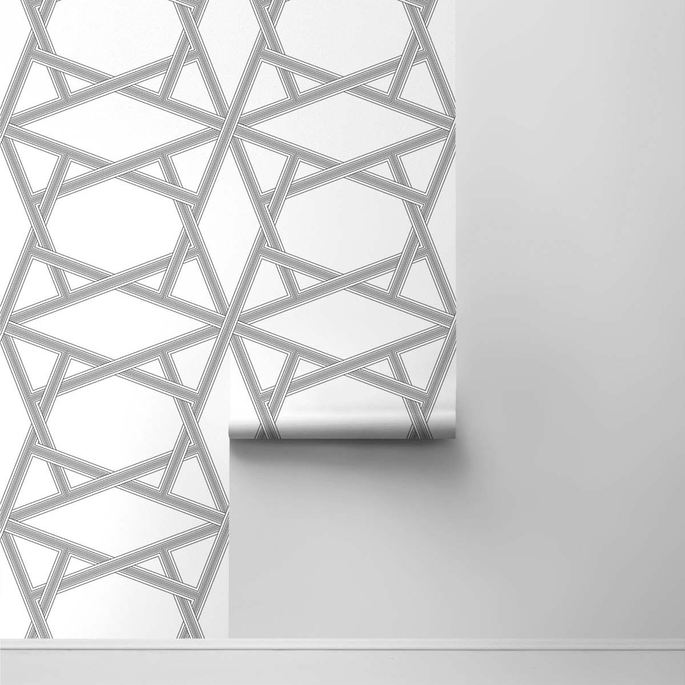 NextWall Peel &amp; Stick Crossroads Geo Onyx Wallpaper image 2 of 4