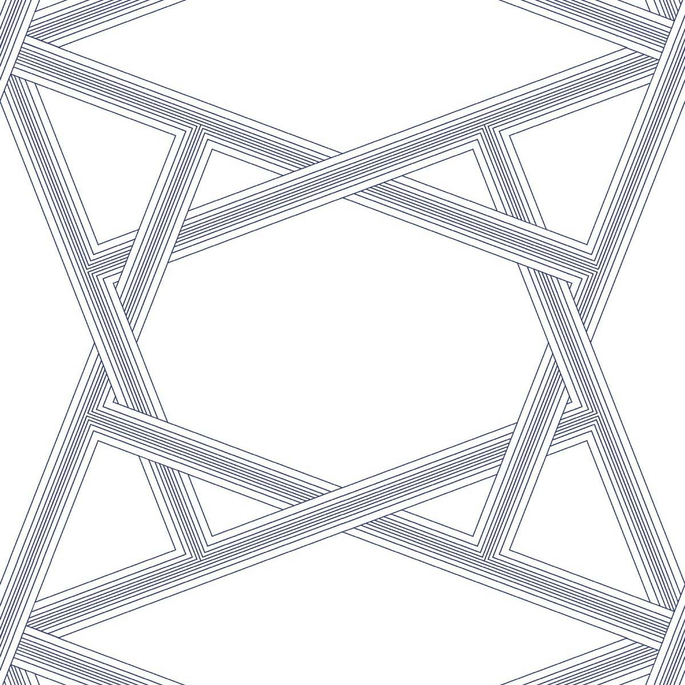 NextWall Peel &amp; Stick Crossroads Geo Navy Blue Wallpaper image 1 of 3
