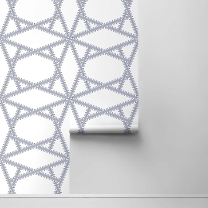 NextWall Peel &amp; Stick Crossroads Geo Navy Blue Wallpaper image 2 of 3