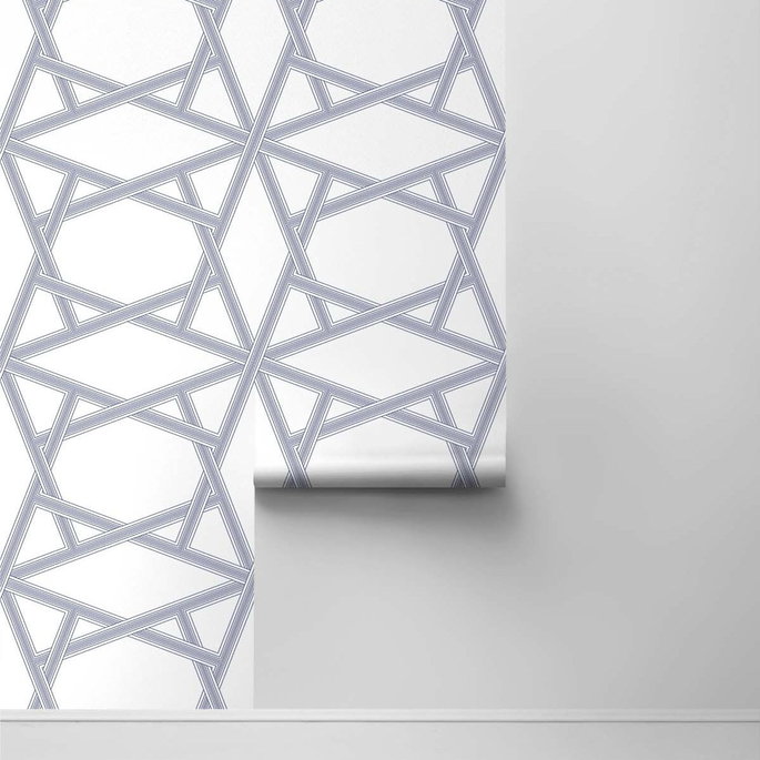NextWall Peel &amp; Stick Crossroads Geo Navy Blue Wallpaper image 2 of 3