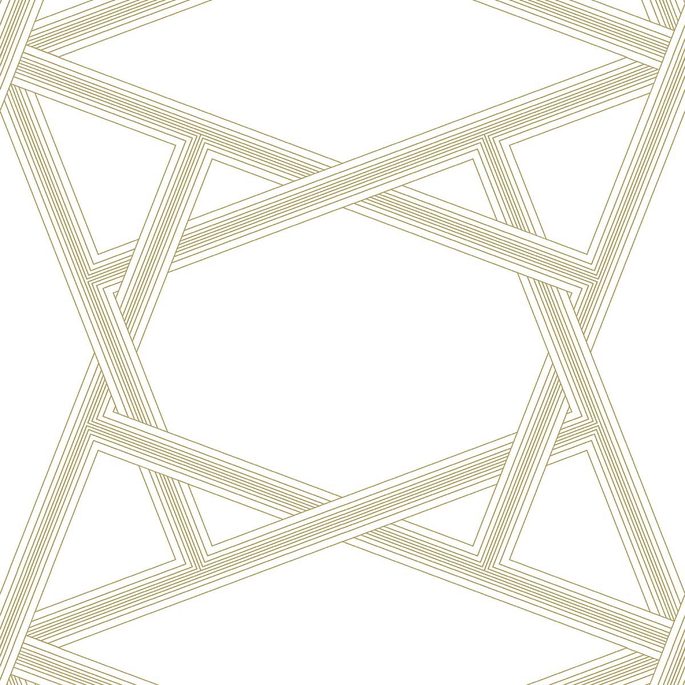 NextWall Peel &amp; Stick Crossroads Geo Metallic Gold Wallpaper image 1 of 4