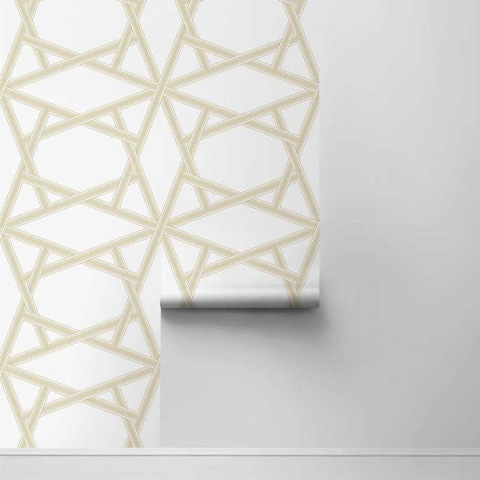 NextWall Peel &amp; Stick Crossroads Geo Metallic Gold Wallpaper image 2 of 4