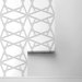 NextWall Peel &amp; Stick Crossroads Geo Metallic Silver Wallpaper thumbnail image 2 of 4