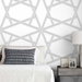 NextWall Peel &amp; Stick Crossroads Geo Metallic Silver Wallpaper thumbnail image 3 of 4