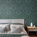NextWall Peel &amp; Stick Victorian Garden Prussian Blue &amp; Moss Green Wallpaper thumbnail image 3 of 4