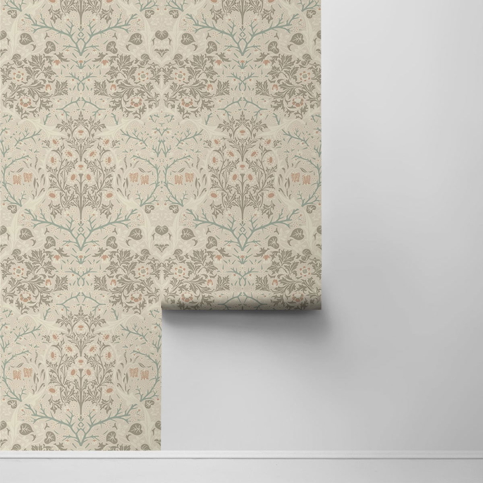 NextWall Peel &amp; Stick Victorian Garden Lunar Rock &amp; Clay Wallpaper image 2 of 4