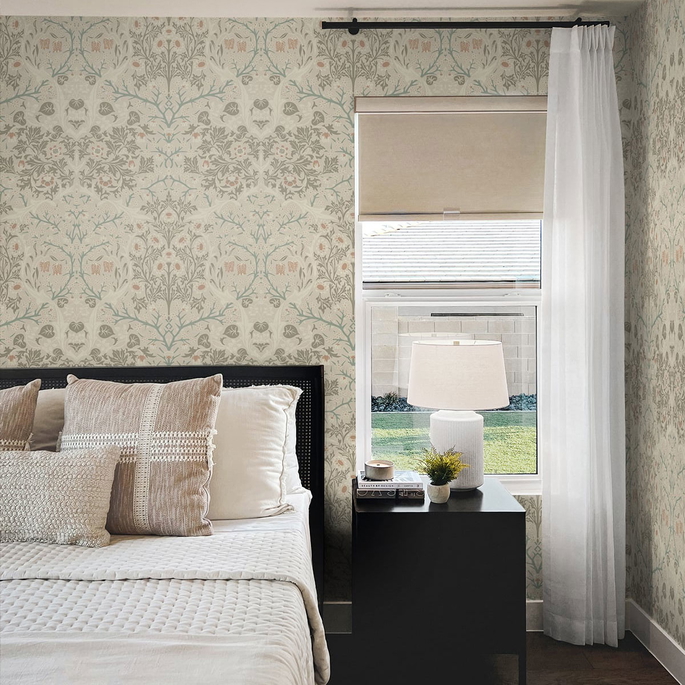 NextWall Peel &amp; Stick Victorian Garden Lunar Rock &amp; Clay Wallpaper image 4 of 4