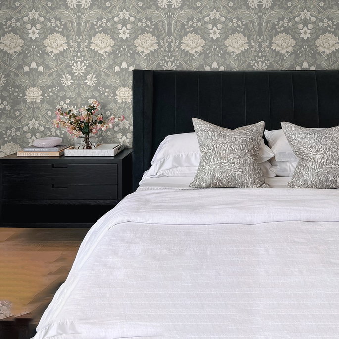 NextWall Peel &amp; Stick Honeysuckle Trail Daydream Grey Wallpaper image 3 of 5