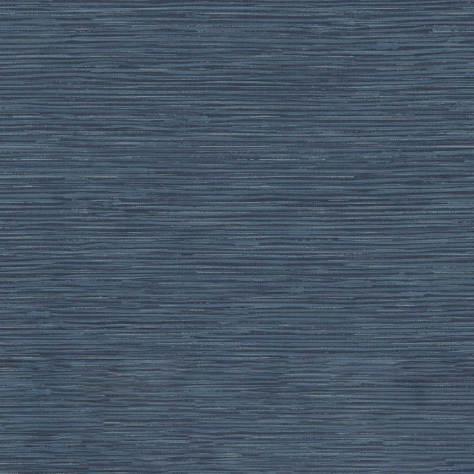 NextWall Peel &amp; Stick Cyrus Faux Grasscloth Naval Blue &amp; Metallic Silver Wallpaper image 1 of 5