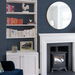 NextWall Peel &amp; Stick Cyrus Faux Grasscloth Naval Blue &amp; Metallic Silver Wallpaper thumbnail image 2 of 5