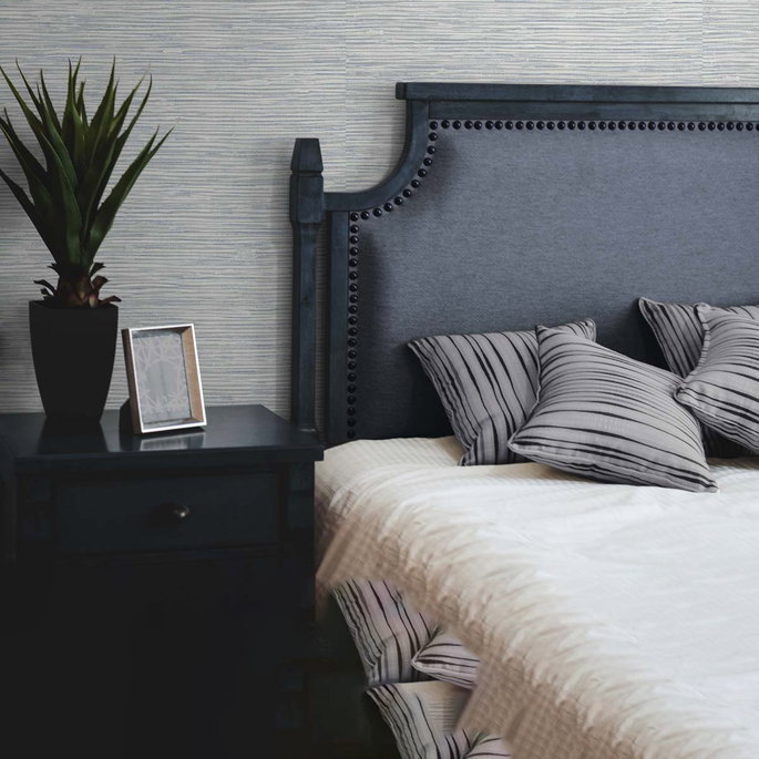 NextWall Peel &amp; Stick Cyrus Faux Grasscloth Dove Grey &amp; Bluestone Wallpaper image 3 of 5