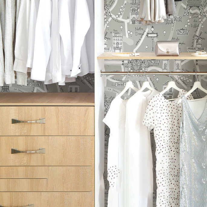 NextWall Peel &amp; Stick Paris Scene Argos Grey Wallpaper image 3 of 5
