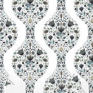 NextWall Peel & Stick Floral Ogee Steel & Rustic Taupe Wallpaper