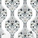 NextWall Peel & Stick Floral Ogee Steel & Rustic Taupe Wallpaper