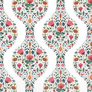NextWall Peel & Stick Floral Ogee Rose Pink & Spruce Wallpaper