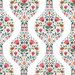 NextWall Peel & Stick Floral Ogee Rose Pink & Spruce Wallpaper