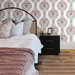 NextWall Peel &amp; Stick Floral Ogee Rose Pink &amp; Spruce Wallpaper thumbnail image 3 of 5