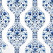 NextWall Peel & Stick Floral Ogee Bluestone Wallpaper