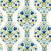 NextWall Peel & Stick Floral Ogee Cobalt & Spring Green Wallpaper