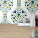NextWall Peel &amp; Stick Floral Ogee Cobalt &amp; Spring Green Wallpaper thumbnail image 4 of 5