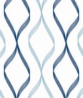 NextWall Peel & Stick Ogee Ribbon Celtic Blue & Dewdrop Wallpaper