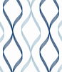 NextWall Peel & Stick Ogee Ribbon Celtic Blue & Dewdrop Wallpaper
