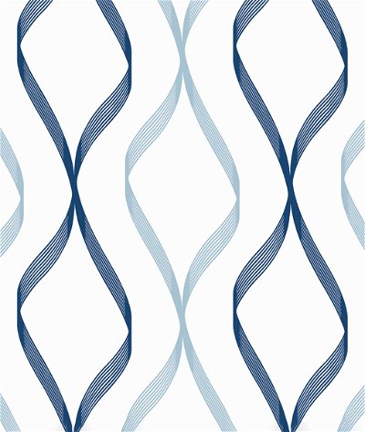 NextWall Peel & Stick Ogee Ribbon Celtic Blue & Dewdrop Wallpaper