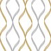 NextWall Peel &amp; Stick Ogee Ribbon Silver &amp; Gold Wallpaper thumbnail image 1 of 5