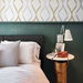 NextWall Peel &amp; Stick Ogee Ribbon Silver &amp; Gold Wallpaper thumbnail image 5 of 5