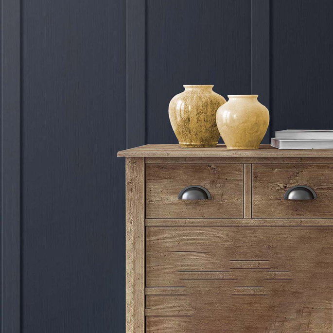 NextWall Peel &amp; Stick Faux Board &amp; Batten Dark Blue Wallpaper image 2 of 5
