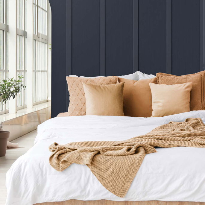 NextWall Peel &amp; Stick Faux Board &amp; Batten Dark Blue Wallpaper image 4 of 5