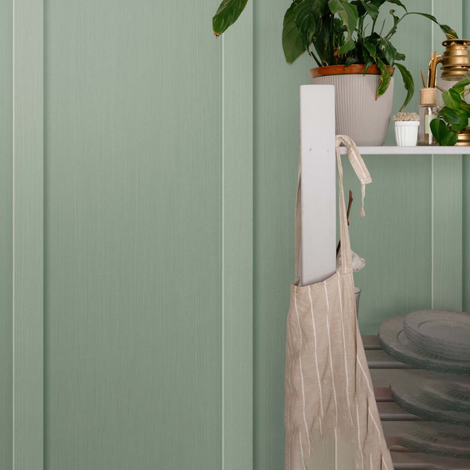NextWall Peel &amp; Stick Faux Board &amp; Batten Sage Green Wallpaper image 5 of 5