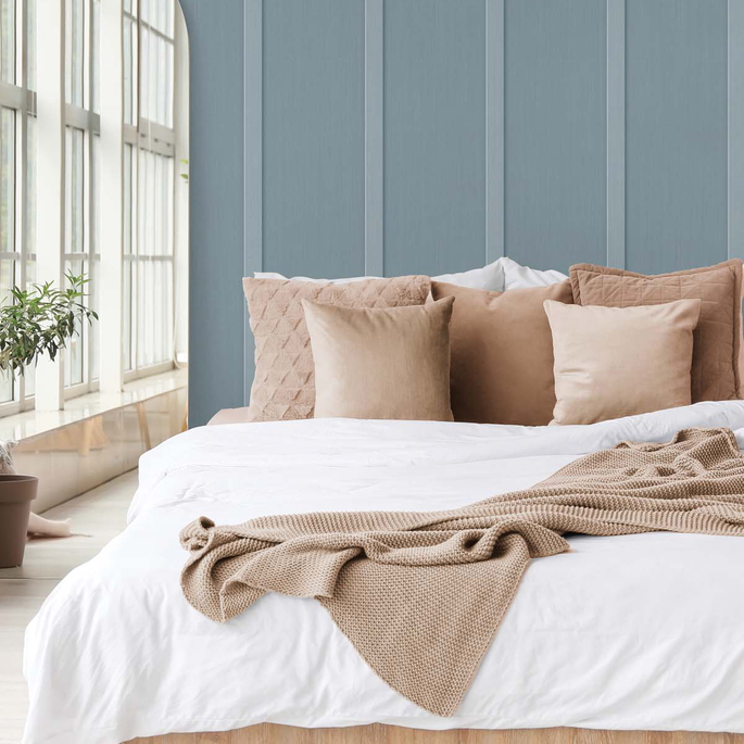 NextWall Peel &amp; Stick Faux Board &amp; Batten Blue Stream Wallpaper image 3 of 5