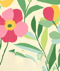 NextWall Peel & Stick Garden Block Floral Pink & Kelly Green Wallpaper