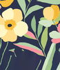 NextWall Peel & Stick Garden Block Floral Deep Navy & Pastels  Wallpaper