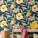 NextWall Peel &amp; Stick Garden Block Floral Deep Navy &amp; Pastels  Wallpaper thumbnail image 2 of 5