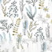 NextWall Peel & Stick Wild Garden Glacier Blue & Matte Brass Wallpaper