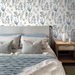 NextWall Peel &amp; Stick Wild Garden Glacier Blue &amp; Matte Brass Wallpaper thumbnail image 2 of 5