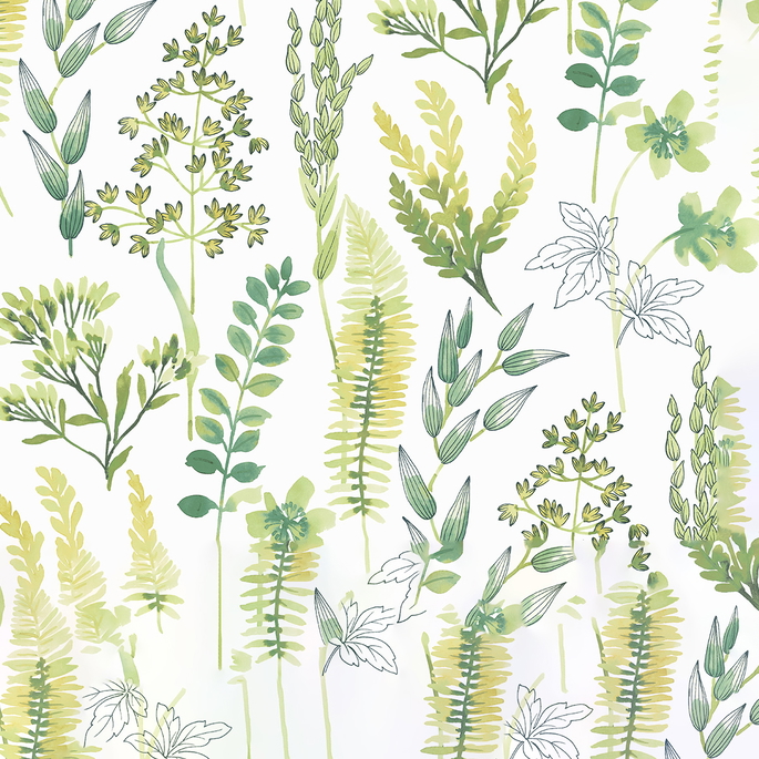 NextWall Peel &amp; Stick Wild Garden Lemon Lime Wallpaper image 1 of 5