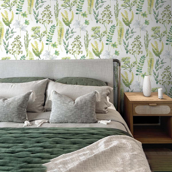 NextWall Peel &amp; Stick Wild Garden Lemon Lime Wallpaper image 2 of 5