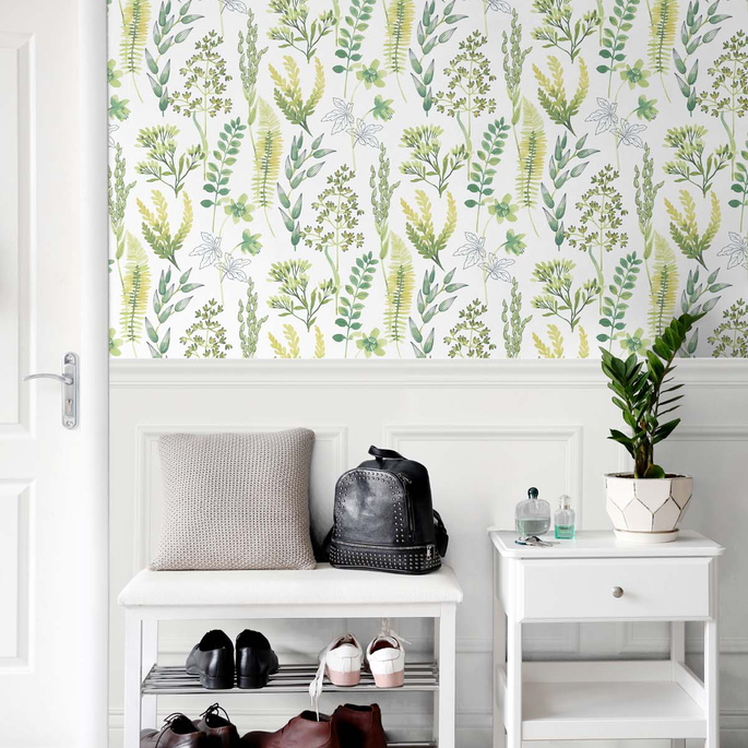 NextWall Peel &amp; Stick Wild Garden Lemon Lime Wallpaper image 3 of 5