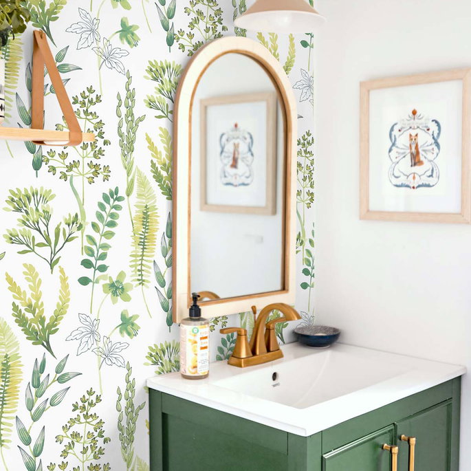 NextWall Peel &amp; Stick Wild Garden Lemon Lime Wallpaper image 4 of 5