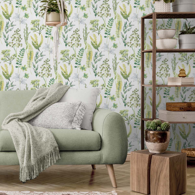 NextWall Peel &amp; Stick Wild Garden Lemon Lime Wallpaper image 5 of 5