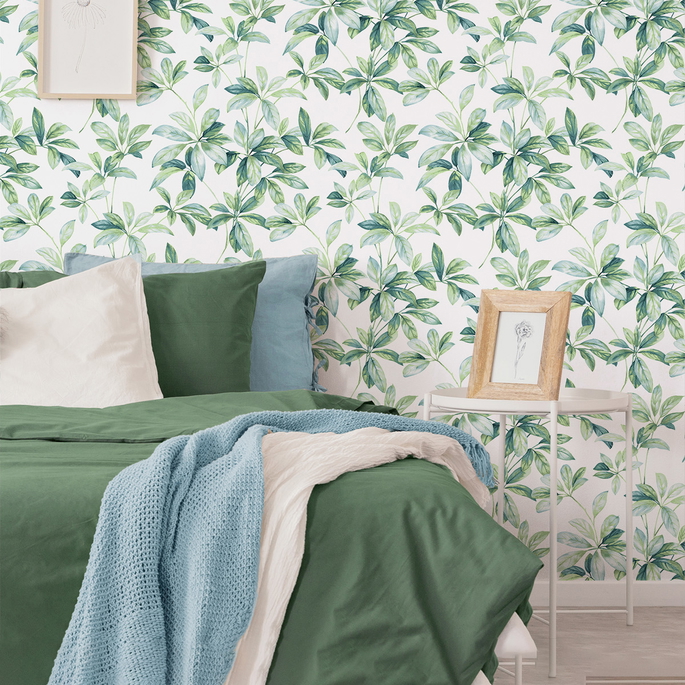NextWall Peel &amp; Stick Leaf Trail Seaglass Wallpaper image 2 of 5