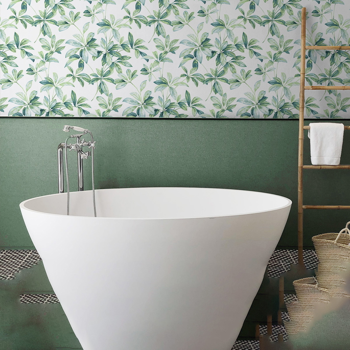 NextWall Peel &amp; Stick Leaf Trail Seaglass Wallpaper image 4 of 5