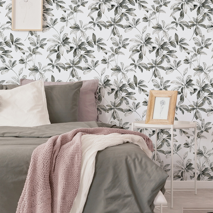 NextWall Peel &amp; Stick Leaf Trail Alloy Wallpaper image 2 of 5