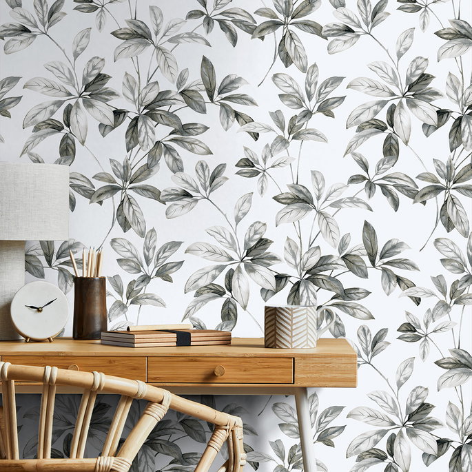 NextWall Peel &amp; Stick Leaf Trail Alloy Wallpaper image 4 of 5