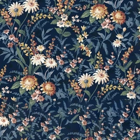 NextWall Peel & Stick Vintage Floral Navy Blue Wallpaper