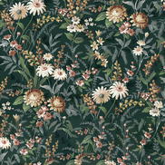 NextWall Peel & Stick Vintage Floral Forest Green Wallpaper